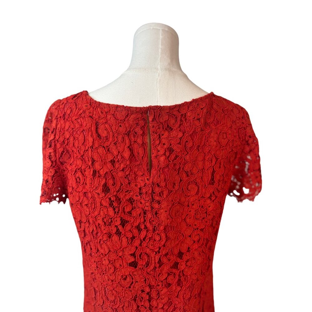 2/$25 ZARA Medium Red / Orange Lace Mini Dress - Picture 9 of 14